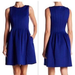 Vince Camuto Royal Blue Pleated Shift Dress, Size 4